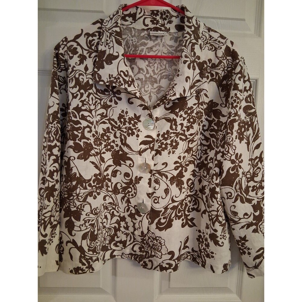 HABITAT 100% Linen Top - Jacket Made In USA Size M